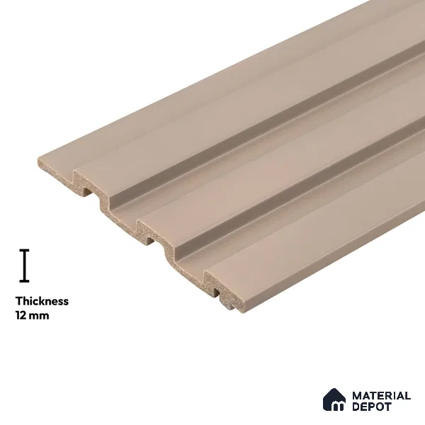 Beige Plain Colour Look PN 04873 B 9.5 ft x 4.7 inch Charcoal Panel - 12 mm | Suitable for Feature Wall, TV Unit & Living Room | Width is Subjected to 5% Variation