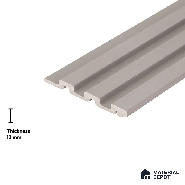 Grey Plain Colour Look PN 04874 9.5 ft x 4.7 inch Charcoal Panel - 12 mm | Suitable for Feature Wall, TV Unit & Living Room | Width is Subjected to 5% Variation