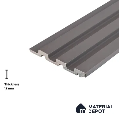 Grey Plain Colour Look PN 04875 9.5 ft x 4.7 inch Charcoal Panel - 12 mm | Suitable for Feature Wall, TV Unit & Living Room | Width is Subjected to 5% Variation
