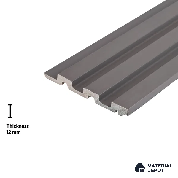 Grey Plain Colour Look PN 04875 9.5 ft x 4.7 inch Charcoal Panel - 12 mm | Suitable for Feature Wall, TV Unit & Living Room | Width is Subjected to 5% Variation