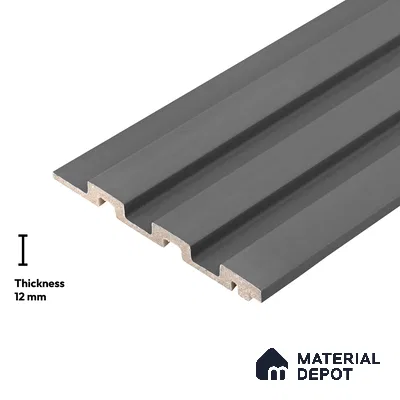 Grey Plain Colour Look PN 04878 9.5 ft x 4.7 inch Charcoal Panel - 12 mm | Suitable for Feature Wall, TV Unit & Living Room | Width is Subjected to 5% Variation