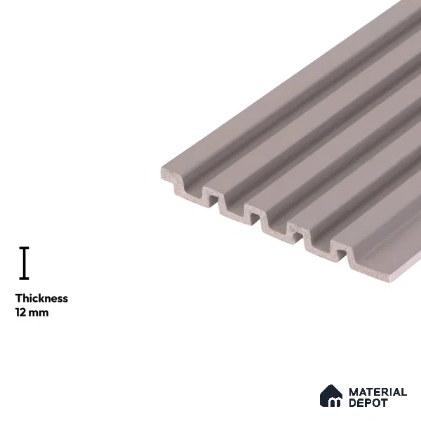 Grey Plain Colour Look PN 04882 9.5 ft x 4.7 inch Charcoal Panel - 12 mm | Suitable for Feature Wall, TV Unit & Living Room | Width is Subjected to 5% Variation