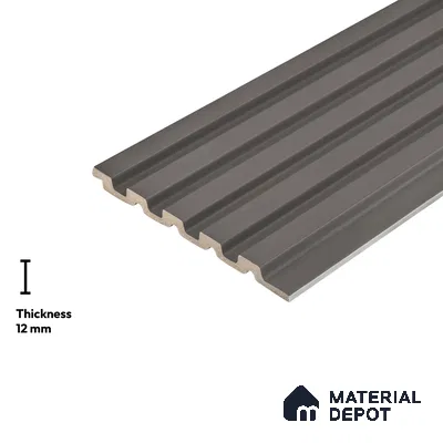 Grey Plain Colour Look PN 04883 B 9.5 ft x 4.7 inch Charcoal Panel - 12 mm | Suitable for Feature Wall, TV Unit & Living Room | Width is Subjected to 5% Variation