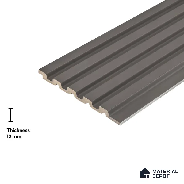 Grey Plain Colour Look PN 04883 B 9.5 ft x 4.7 inch Charcoal Panel - 12 mm | Suitable for Feature Wall, TV Unit & Living Room | Width is Subjected to 5% Variation