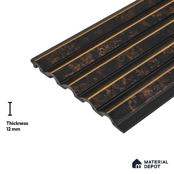 Black Marble Look PN 05102 9 ft x 6.6 inch Charcoal Panel - 12 mm | Suitable for Feature Wall, TV Unit & Living Room | Width is Subjected to 5% Variation