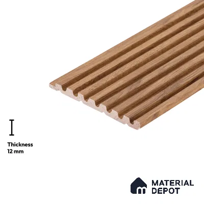 Wooden Look PN 05124 9 ft x 4.9 inch Charcoal Panel - 12 mm | Suitable for Feature Wall, TV Unit & Living Room | Width is Subjected to 5% Variation