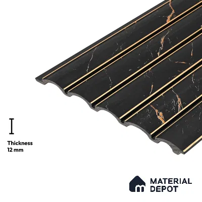Black Marble Look PN 05751 9.5 ft x 7.8 inch Charcoal Panel - 12 mm | Suitable for Feature Wall, TV Unit & Living Room | Width is Subjected to 5% Variation