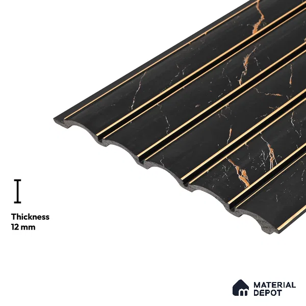 Black Marble Look PN 05751 9.5 ft x 7.8 inch Charcoal Panel - 12 mm | Suitable for Feature Wall, TV Unit & Living Room | Width is Subjected to 5% Variation