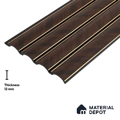 Wooden Look PN 05752 9.5 ft x 7.8 inch Charcoal Panel - 12 mm | Suitable for Feature Wall, TV Unit & Living Room | Width is Subjected to 5% Variation