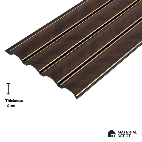 Wooden Look PN 05752 9.5 ft x 7.8 inch Charcoal Panel - 12 mm | Suitable for Feature Wall, TV Unit & Living Room | Width is Subjected to 5% Variation