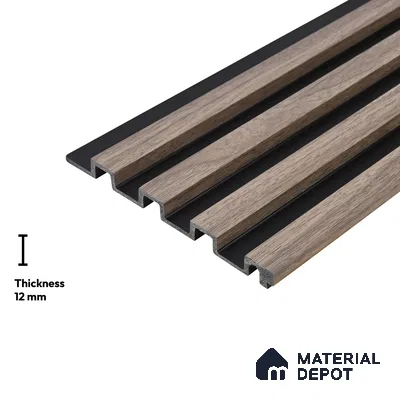Wooden Look PN 05760 9.5 ft x 7.8 inch Charcoal Panel - 12 mm | Suitable for Feature Wall, TV Unit & Living Room | Width is Subjected to 5% Variation
