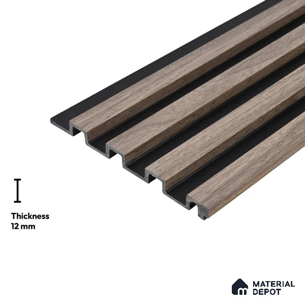 Wooden Look PN 05760 9.5 ft x 7.8 inch Charcoal Panel - 12 mm | Suitable for Feature Wall, TV Unit & Living Room | Width is Subjected to 5% Variation