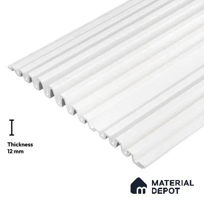 White Plain Colour Look PN 05761 9.5 ft x 7.8 inch Charcoal Panel - 12 mm | Suitable for Feature Wall, TV Unit & Living Room | Width is Subjected to 5% Variation