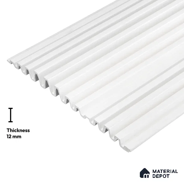 White Plain Colour Look PN 05761 9.5 ft x 7.8 inch Charcoal Panel - 12 mm | Suitable for Feature Wall, TV Unit & Living Room | Width is Subjected to 5% Variation