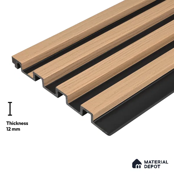 Wooden Look PN 05765 9.5 ft x 7.8 inch Charcoal Panel - 12 mm | Suitable for Feature Wall, TV Unit & Living Room | Width is Subjected to 5% Variation