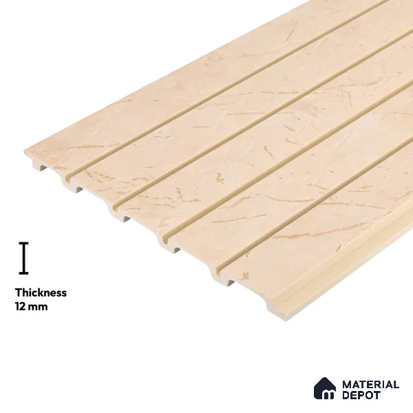 Ivory Marble Look PN 05772 9.5 ft x 7.8 inch Charcoal Panel - 12 mm | Suitable for Feature Wall, TV Unit & Living Room | Width is Subjected to 5% Variation