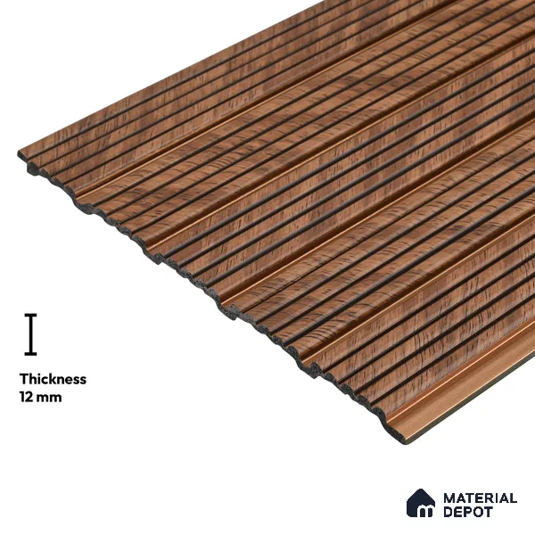 Wooden Look PN 05782 9.5 ft x 7.8 inch Charcoal Panel - 12 mm | Suitable for Feature Wall, TV Unit & Living Room | Width is Subjected to 5% Variation