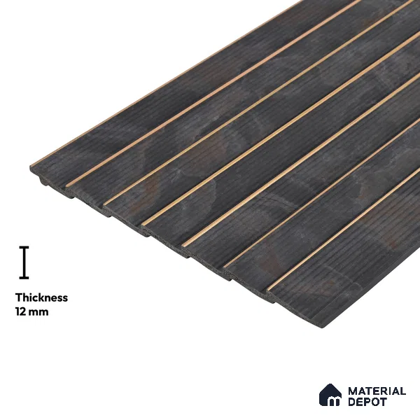 Grey Metallic Look PN 05787 9.5 ft x 7.8 inch Charcoal Panel - 12 mm | Suitable for Feature Wall, TV Unit & Living Room | Width is Subjected to 5% Variation