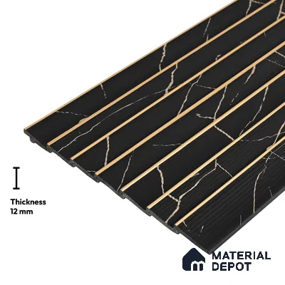 Black Marble Look PN 05788 9.5 ft x 7.8 inch Charcoal Panel - 12 mm | Suitable for Feature Wall, TV Unit & Living Room | Width is Subjected to 5% Variation