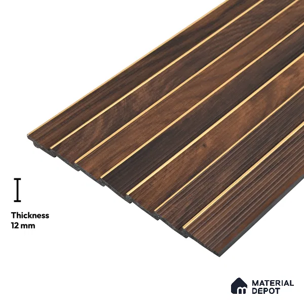 Wooden Look PN 05790 9.5 ft x 7.8 inch Charcoal Panel - 12 mm | Suitable for Feature Wall, TV Unit & Living Room | Width is Subjected to 5% Variation