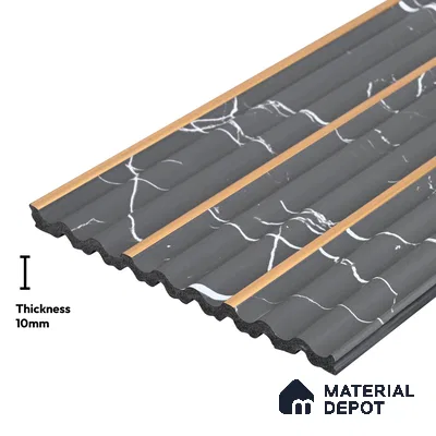 Black Marble Look PN 05903 8 ft x 6 inch Charcoal Panel - 10 mm | Suitable for Feature Wall, TV Unit & Living Room | Width is Subjected to 5% Variation
