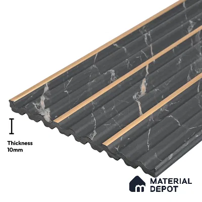 Black Marble Look PN 05909 8 ft x 6 inch Charcoal Panel - 10 mm | Suitable for Feature Wall, TV Unit & Living Room | Width is Subjected to 5% Variation