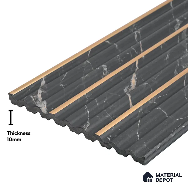 Black Marble Look PN 05909 8 ft x 6 inch Charcoal Panel - 10 mm | Suitable for Feature Wall, TV Unit & Living Room | Width is Subjected to 5% Variation