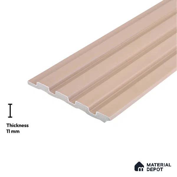Beige Plain Colour Look PN 05931 8 ft x 6 inch Charcoal Panel - 11 mm | Suitable for Feature Wall, TV Unit & Living Room | Width is Subjected to 5% Variation