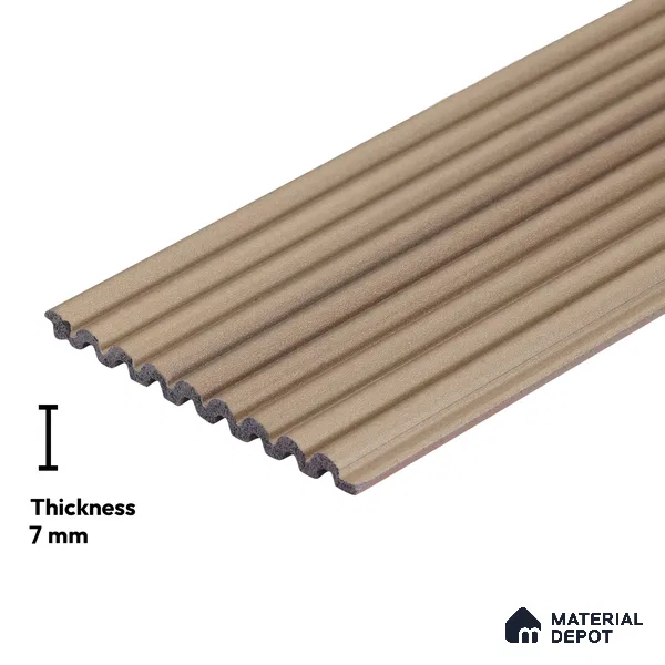 Gold Metallic Look PN 05986 8 ft x 3.8 inch Charcoal Panel - 7 mm | Suitable for Feature Wall, TV Unit & Living Room | Width is Subjected to 5% Variation