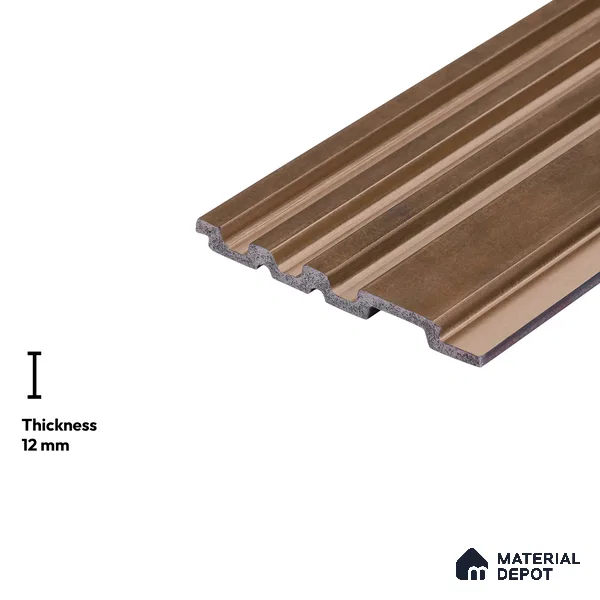 Wooden Look PN 06033 8 ft x 4.9 inch Charcoal Panel - 12 mm | Suitable for Feature Wall, TV Unit & Living Room | Width is Subjected to 5% Variation