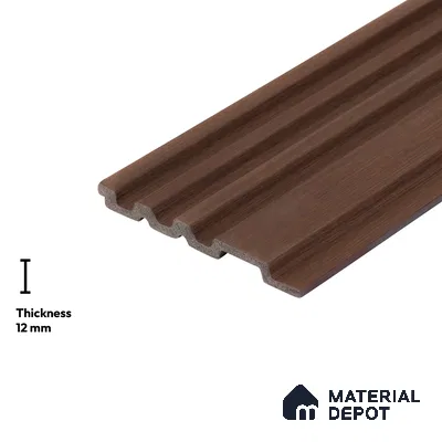 Wooden Look PN 06035 8 ft x 4.9 inch Charcoal Panel - 12 mm | Suitable for Feature Wall, TV Unit & Living Room | Width is Subjected to 5% Variation