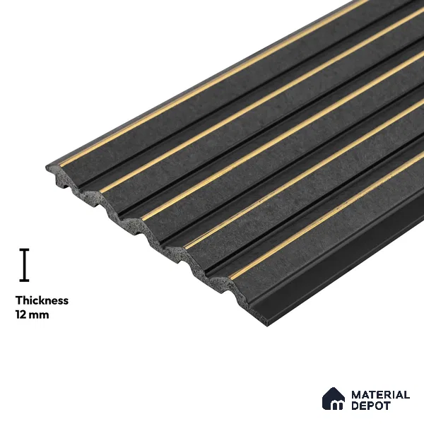 Black Marble Look PN 06043 8 ft x 4.9 inch Charcoal Panel - 12 mm | Suitable for Feature Wall, TV Unit & Living Room | Width is Subjected to 5% Variation
