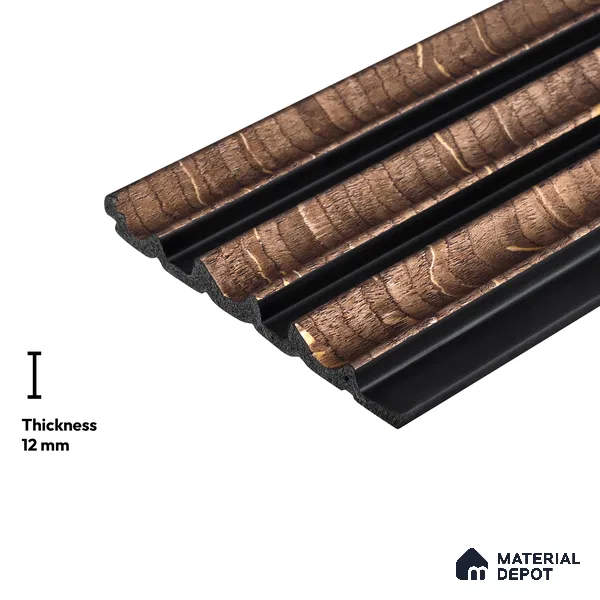 Wooden Look PN 06068 8 ft x 4.9 inch Charcoal Panel - 12 mm | Suitable for Feature Wall, TV Unit & Living Room | Width is Subjected to 5% Variation