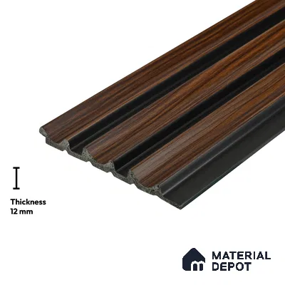 Wooden Look PN 06069 8 ft x 4.9 inch Charcoal Panel - 12 mm | Suitable for Feature Wall, TV Unit & Living Room | Width is Subjected to 5% Variation