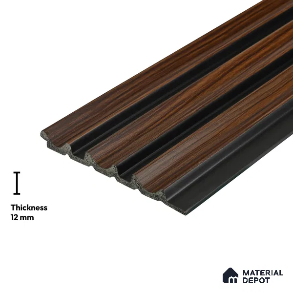 Wooden Look PN 06069 8 ft x 4.9 inch Charcoal Panel - 12 mm | Suitable for Feature Wall, TV Unit & Living Room | Width is Subjected to 5% Variation