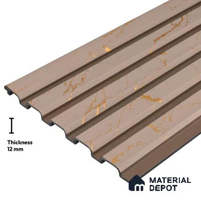 Beige Marble Look PN 06155 9.5 ft x 7.8 inch Charcoal Panel - 12 mm | Suitable for Feature Wall, TV Unit & Living Room | Width is Subjected to 5% Variation