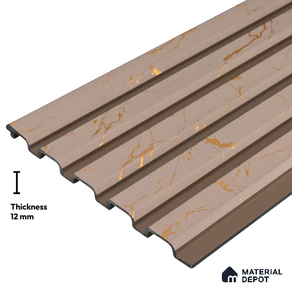 Beige Marble Look PN 06155 9.5 ft x 7.8 inch Charcoal Panel - 12 mm | Suitable for Feature Wall, TV Unit & Living Room | Width is Subjected to 5% Variation