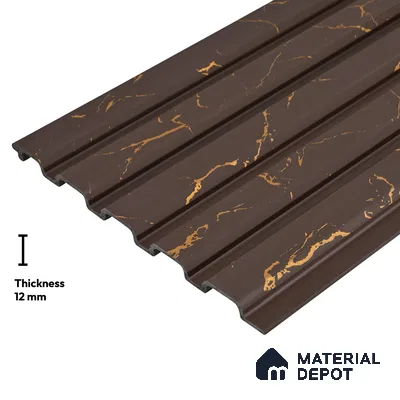 Brown Marble Look PN 06156 9.5 ft x 7.8 inch Charcoal Panel - 12 mm | Suitable for Feature Wall, TV Unit & Living Room | Width is Subjected to 5% Variation