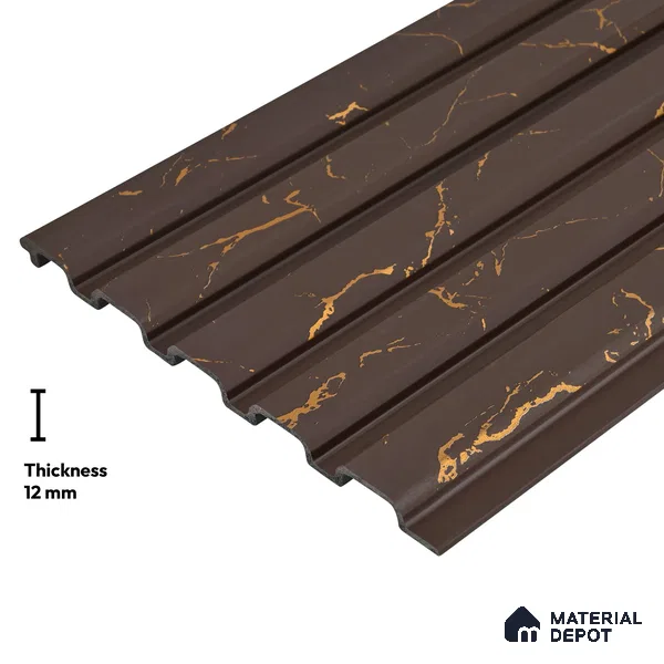 Brown Marble Look PN 06156 9.5 ft x 7.8 inch Charcoal Panel - 12 mm | Suitable for Feature Wall, TV Unit & Living Room | Width is Subjected to 5% Variation