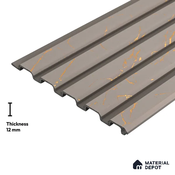 Grey Marble Look PN 06157 9.5 ft x 7.8 inch Charcoal Panel - 12 mm | Suitable for Feature Wall, TV Unit & Living Room | Width is Subjected to 5% Variation