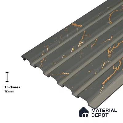 Green Marble Look PN 06159 9.5 ft x 7.8 inch Charcoal Panel - 12 mm | Suitable for Feature Wall, TV Unit & Living Room | Width is Subjected to 5% Variation