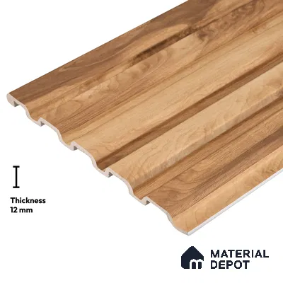 Wooden Look PN 06162 9.5 ft x 7.8 inch Charcoal Panel - 12 mm | Suitable for Feature Wall, TV Unit & Living Room | Width is Subjected to 5% Variation