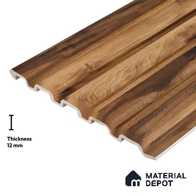 Wooden Look PN 06163 9.5 ft x 7.8 inch Charcoal Panel - 12 mm | Suitable for Feature Wall, TV Unit & Living Room | Width is Subjected to 5% Variation