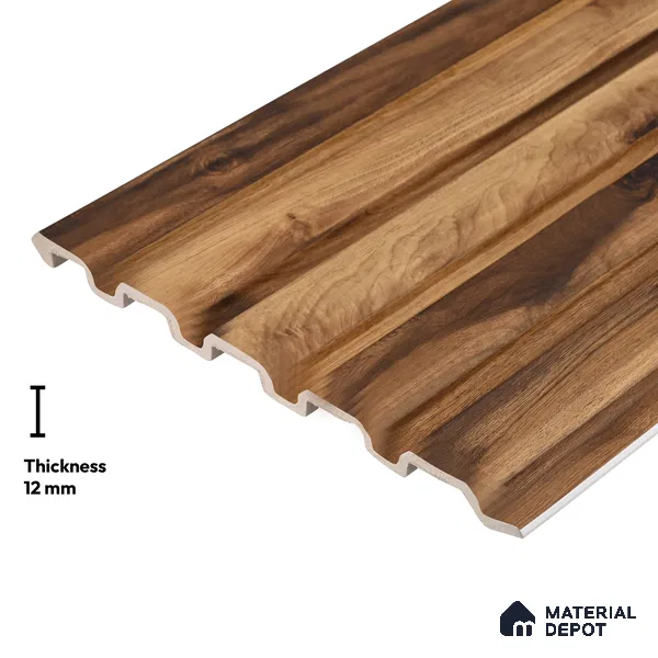 Wooden Look PN 06163 9.5 ft x 7.8 inch Charcoal Panel - 12 mm | Suitable for Feature Wall, TV Unit & Living Room | Width is Subjected to 5% Variation