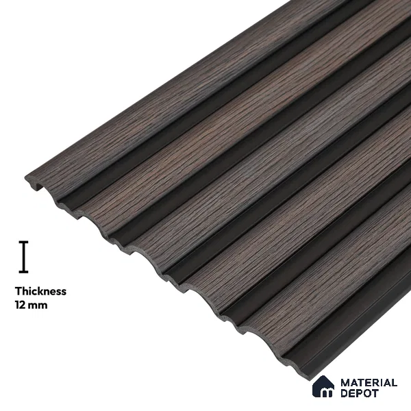 Wooden Look PN 06164 9.5 ft x 7.8 inch Charcoal Panel - 12 mm | Suitable for Feature Wall, TV Unit & Living Room | Width is Subjected to 5% Variation