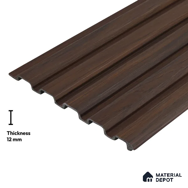 Wooden Look PN 06167 9.5 ft x 7.8 inch Charcoal Panel - 12 mm | Suitable for Feature Wall, TV Unit & Living Room | Width is Subjected to 5% Variation