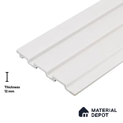 White Plain Colour Look PN 06217 B 9.5 ft x 4.7 inch Charcoal Panel - 12 mm | Suitable for Feature Wall, TV Unit & Living Room | Width is Subjected to 5% Variation