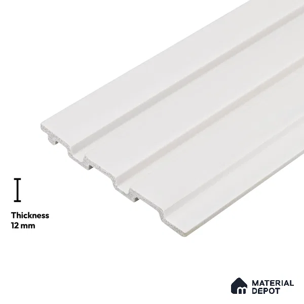 White Plain Colour Look PN 06217 B 9.5 ft x 4.7 inch Charcoal Panel - 12 mm | Suitable for Feature Wall, TV Unit & Living Room | Width is Subjected to 5% Variation