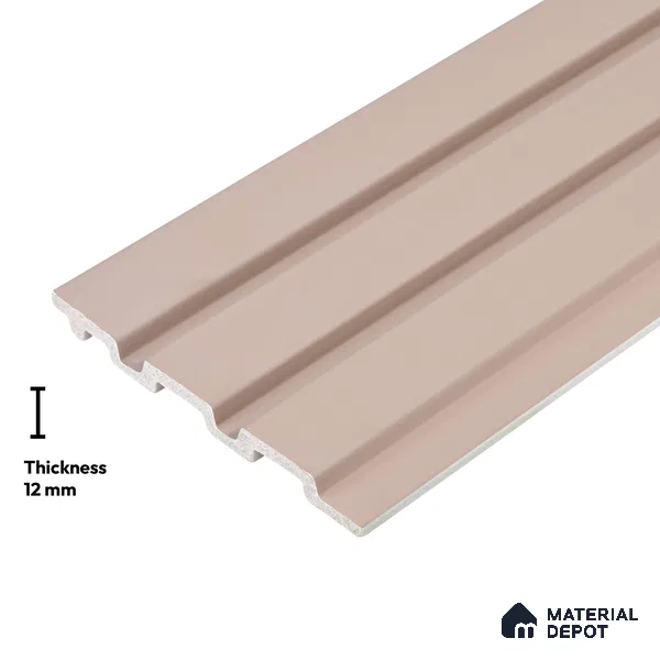 Beige Plain Colour Look PN 06218 B 9.5 ft x 4.7 inch Charcoal Panel - 12 mm | Suitable for Feature Wall, TV Unit & Living Room | Width is Subjected to 5% Variation