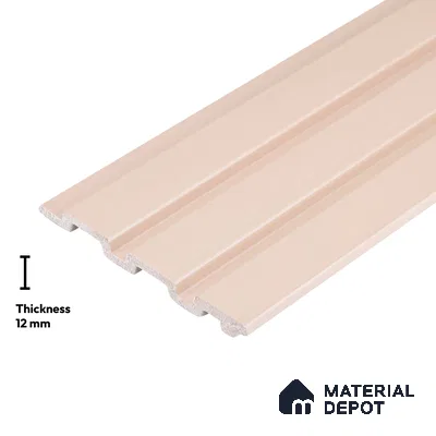 Cream Plain Colour Look PN 06220 9.5 ft x 4.7 inch Charcoal Panel - 12 mm | Suitable for Feature Wall, TV Unit & Living Room | Width is Subjected to 5% Variation